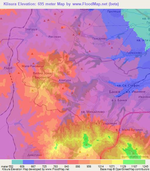 Klisura,Bulgaria Elevation Map