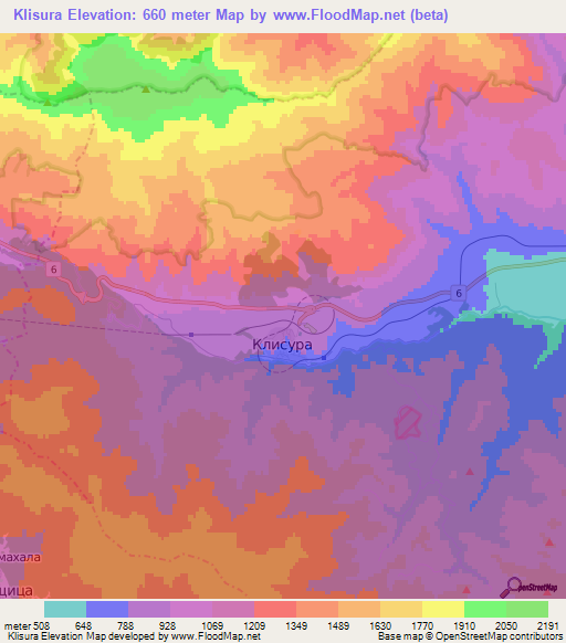 Klisura,Bulgaria Elevation Map