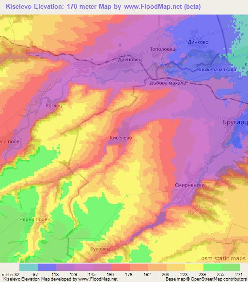 Kiselevo,Bulgaria Elevation Map