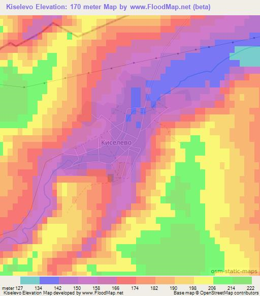 Kiselevo,Bulgaria Elevation Map