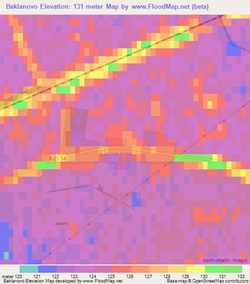 Baklanovo,Ukraine Elevation Map