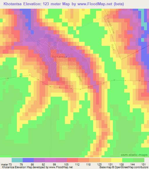 Khotantsa,Bulgaria Elevation Map