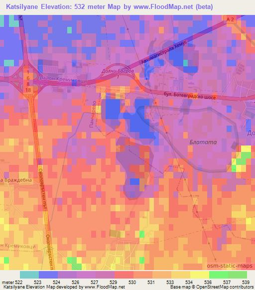Katsilyane,Bulgaria Elevation Map