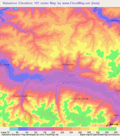 Katselovo,Bulgaria Elevation Map