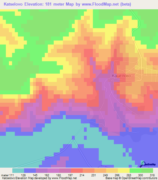 Katselovo,Bulgaria Elevation Map