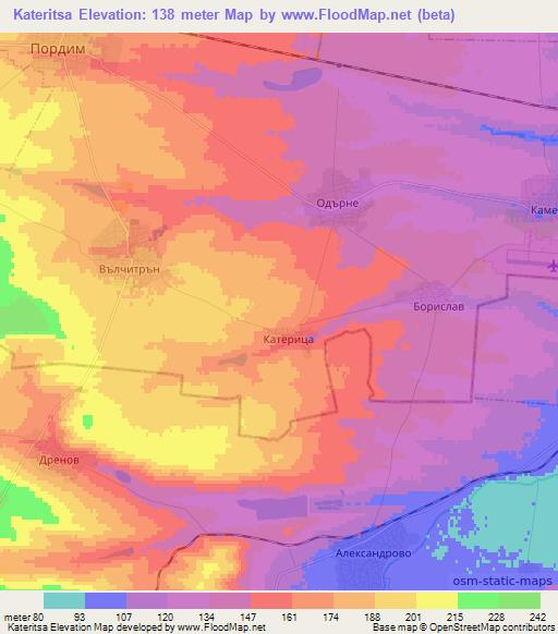 Kateritsa,Bulgaria Elevation Map
