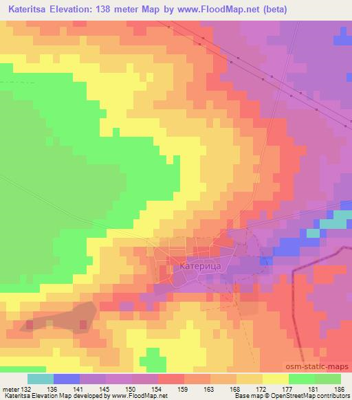 Kateritsa,Bulgaria Elevation Map