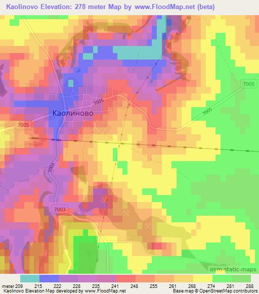 Kaolinovo,Bulgaria Elevation Map