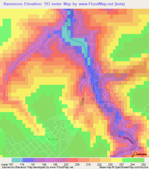 Kamenovo,Bulgaria Elevation Map