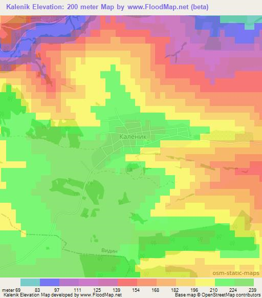 Kalenik,Bulgaria Elevation Map