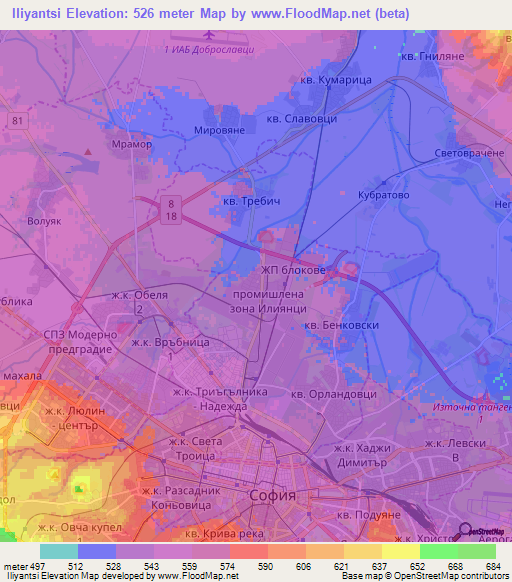 Iliyantsi,Bulgaria Elevation Map