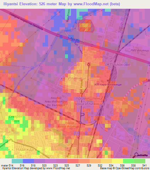 Iliyantsi,Bulgaria Elevation Map