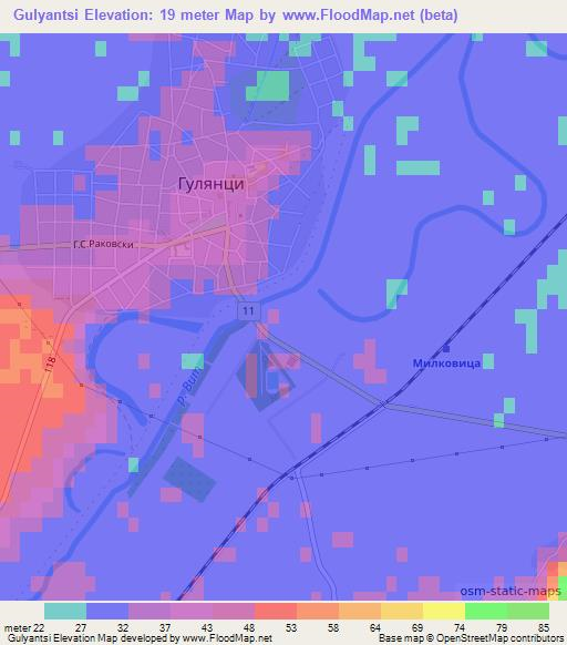 Gulyantsi,Bulgaria Elevation Map