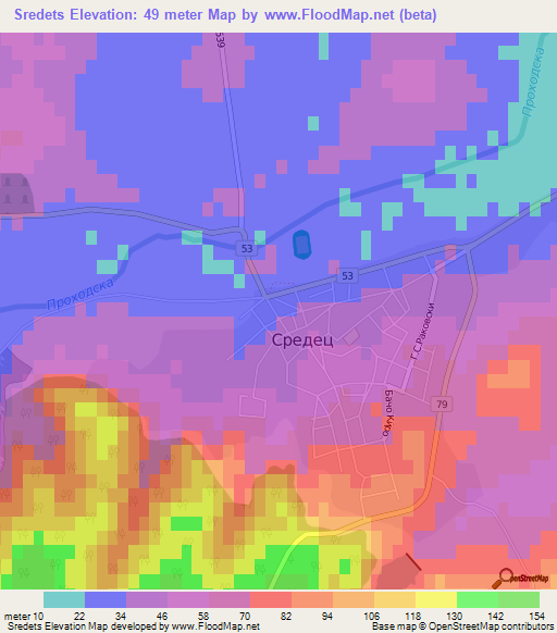 Sredets,Bulgaria Elevation Map