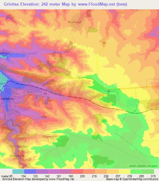 Grivitsa,Bulgaria Elevation Map