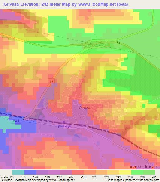 Grivitsa,Bulgaria Elevation Map