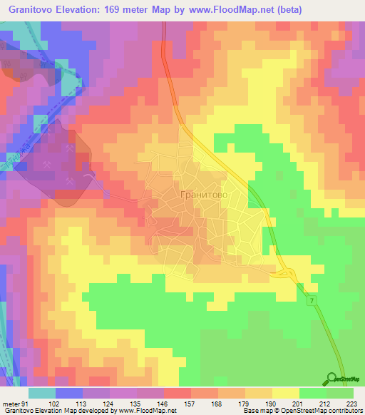 Granitovo,Bulgaria Elevation Map