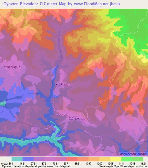 Gyovren,Bulgaria Elevation Map