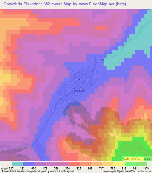 Govezhda,Bulgaria Elevation Map