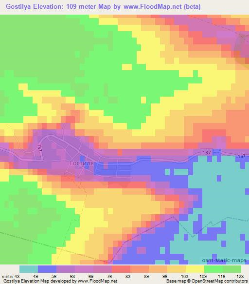 Gostilya,Bulgaria Elevation Map