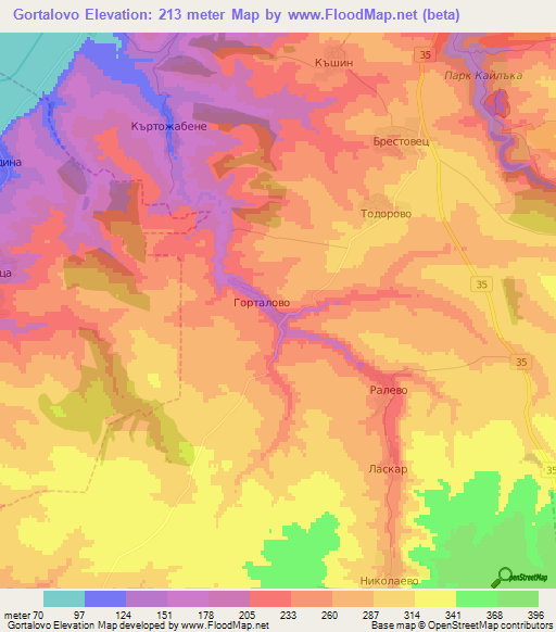 Gortalovo,Bulgaria Elevation Map