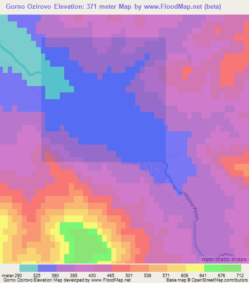 Gorno Ozirovo,Bulgaria Elevation Map