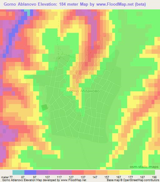 Gorno Ablanovo,Bulgaria Elevation Map