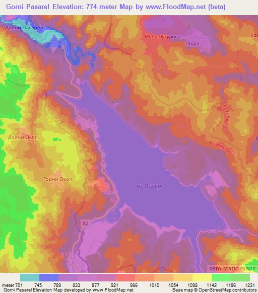 Gorni Pasarel,Bulgaria Elevation Map