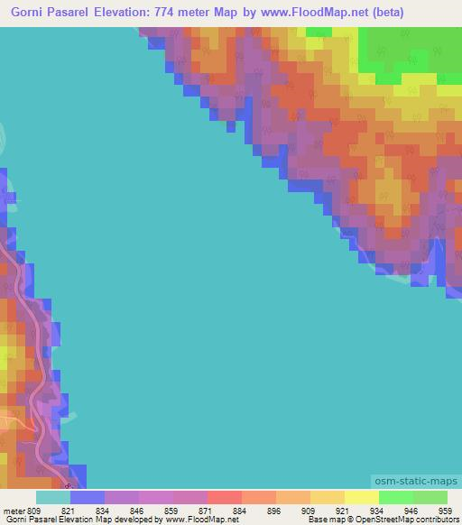 Gorni Pasarel,Bulgaria Elevation Map