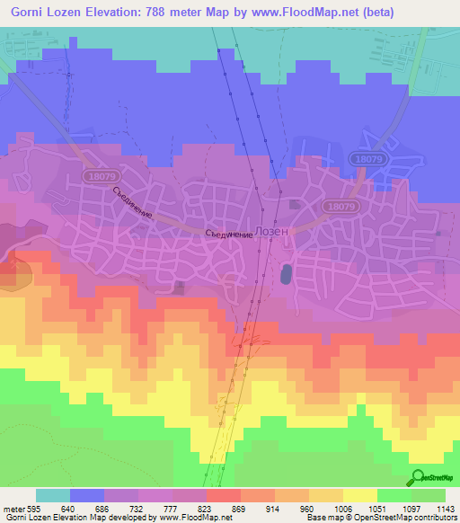 Gorni Lozen,Bulgaria Elevation Map