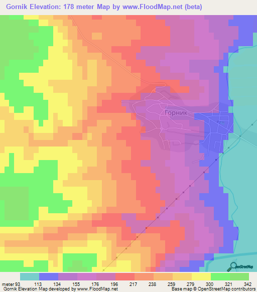 Gornik,Bulgaria Elevation Map