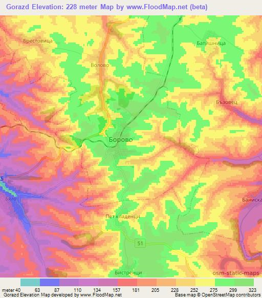 Gorazd,Bulgaria Elevation Map