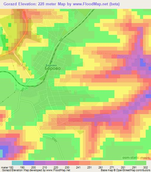 Gorazd,Bulgaria Elevation Map
