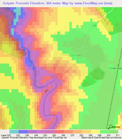 Golyam Porovets,Bulgaria Elevation Map
