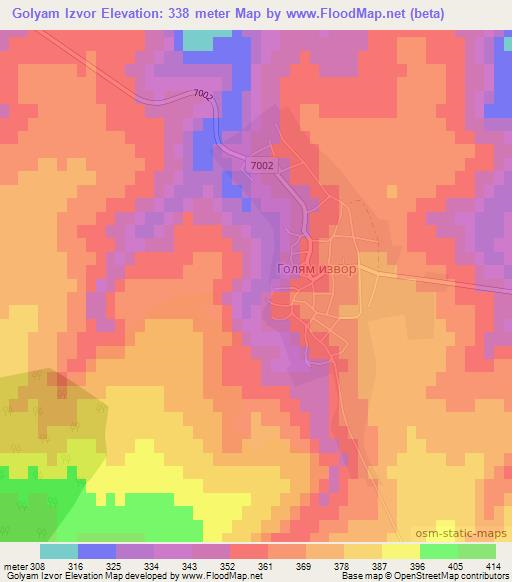 Golyam Izvor,Bulgaria Elevation Map