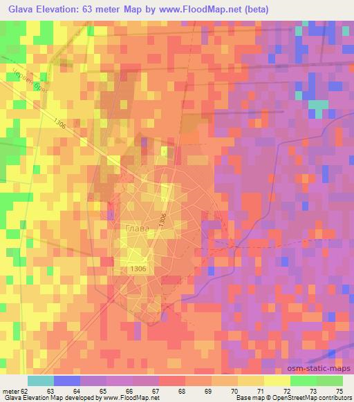 Glava,Bulgaria Elevation Map