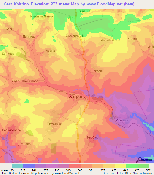 Gara Khitrino,Bulgaria Elevation Map