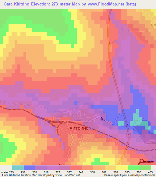 Gara Khitrino,Bulgaria Elevation Map