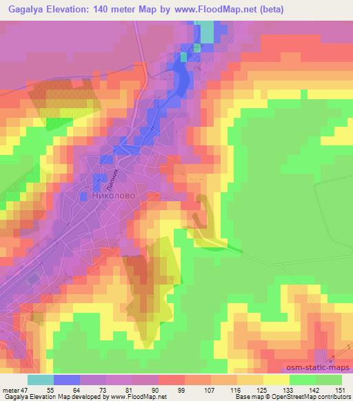 Gagalya,Bulgaria Elevation Map