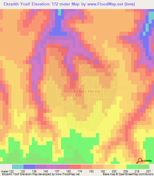 Ekzarkh Yosif,Bulgaria Elevation Map