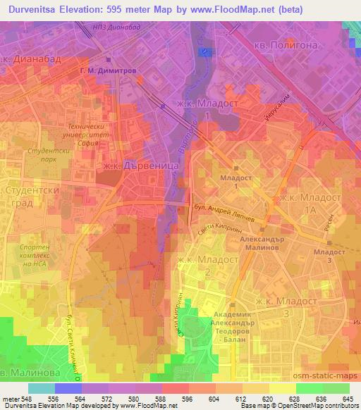 Durvenitsa,Bulgaria Elevation Map