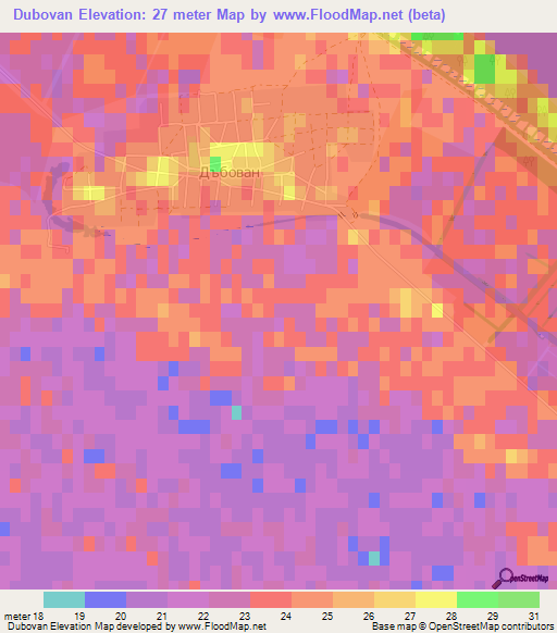 Dubovan,Bulgaria Elevation Map