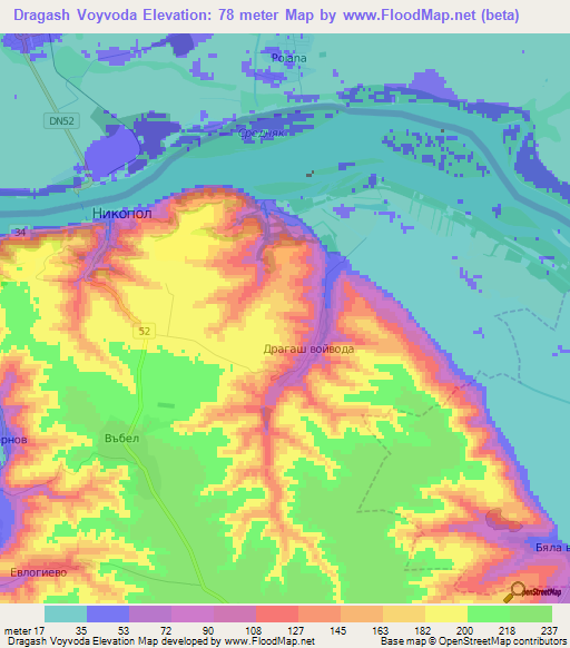 Dragash Voyvoda,Bulgaria Elevation Map