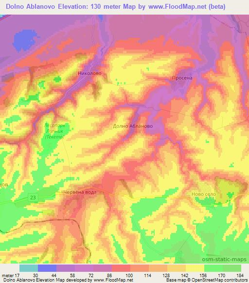 Dolno Ablanovo,Bulgaria Elevation Map