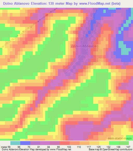 Dolno Ablanovo,Bulgaria Elevation Map