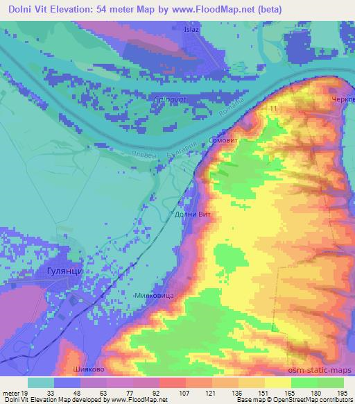 Dolni Vit,Bulgaria Elevation Map