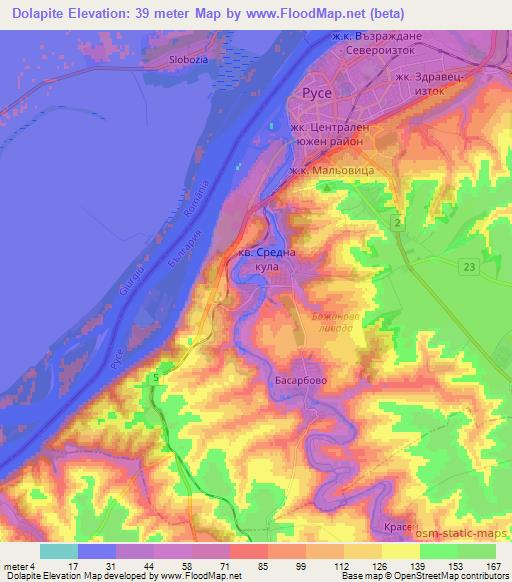 Dolapite,Bulgaria Elevation Map