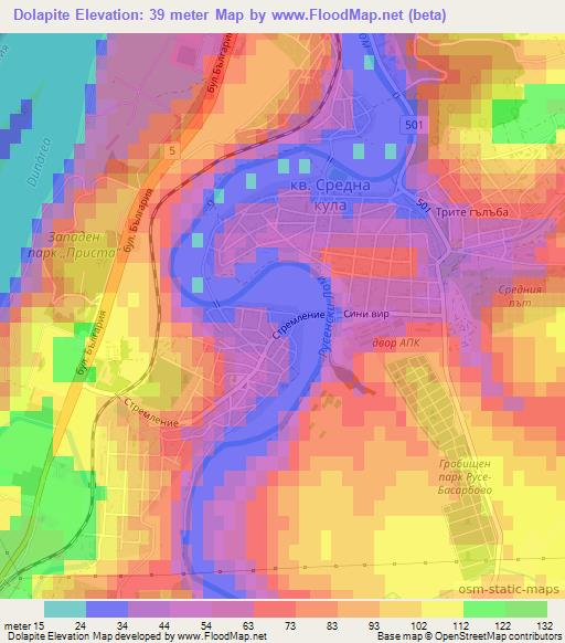 Dolapite,Bulgaria Elevation Map