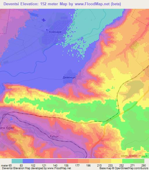 Deventsi,Bulgaria Elevation Map