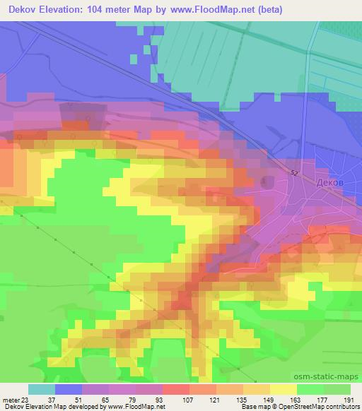Dekov,Bulgaria Elevation Map
